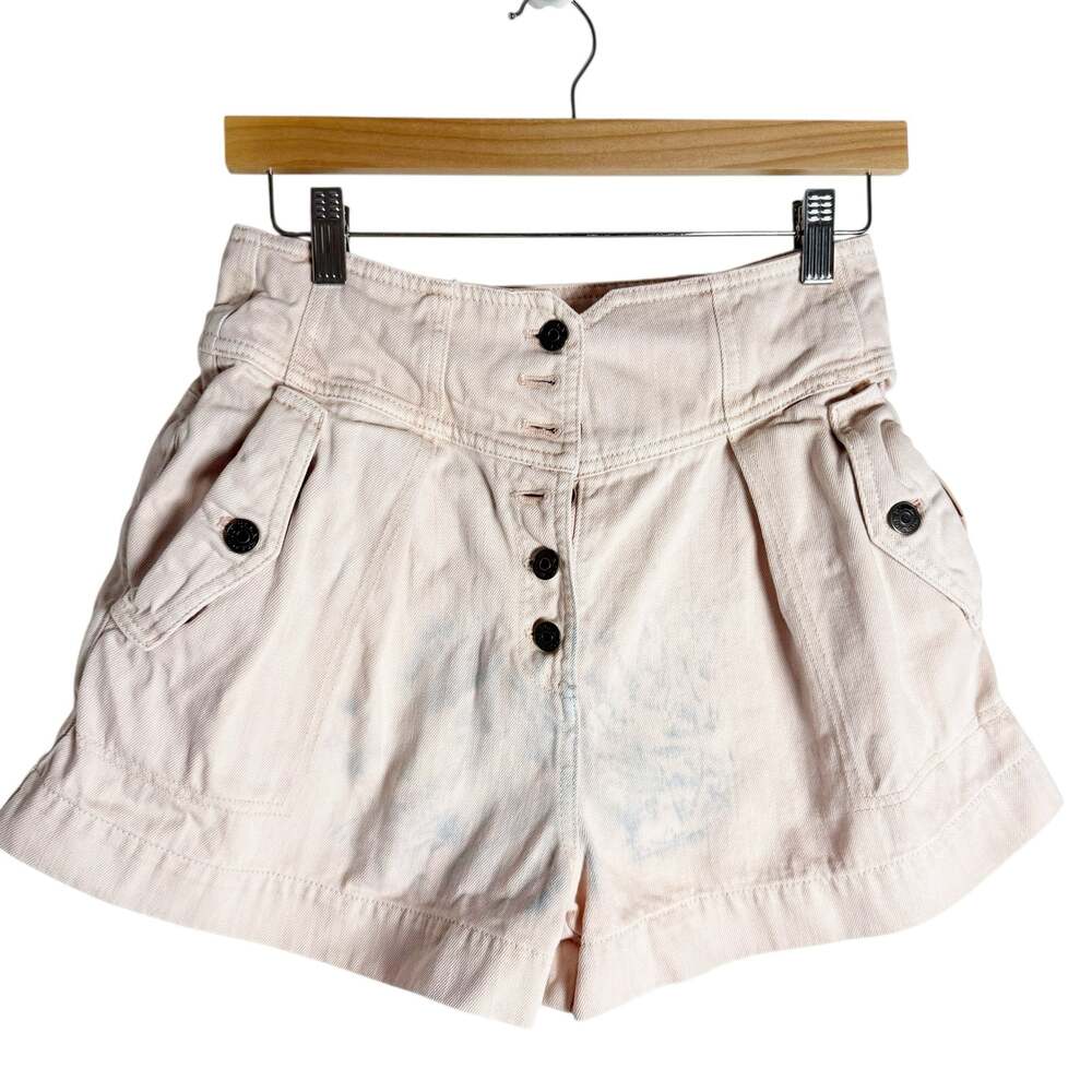 Ulla Johnson Alvin High Waist Pink Pleated Button Fly Shorts Size 2